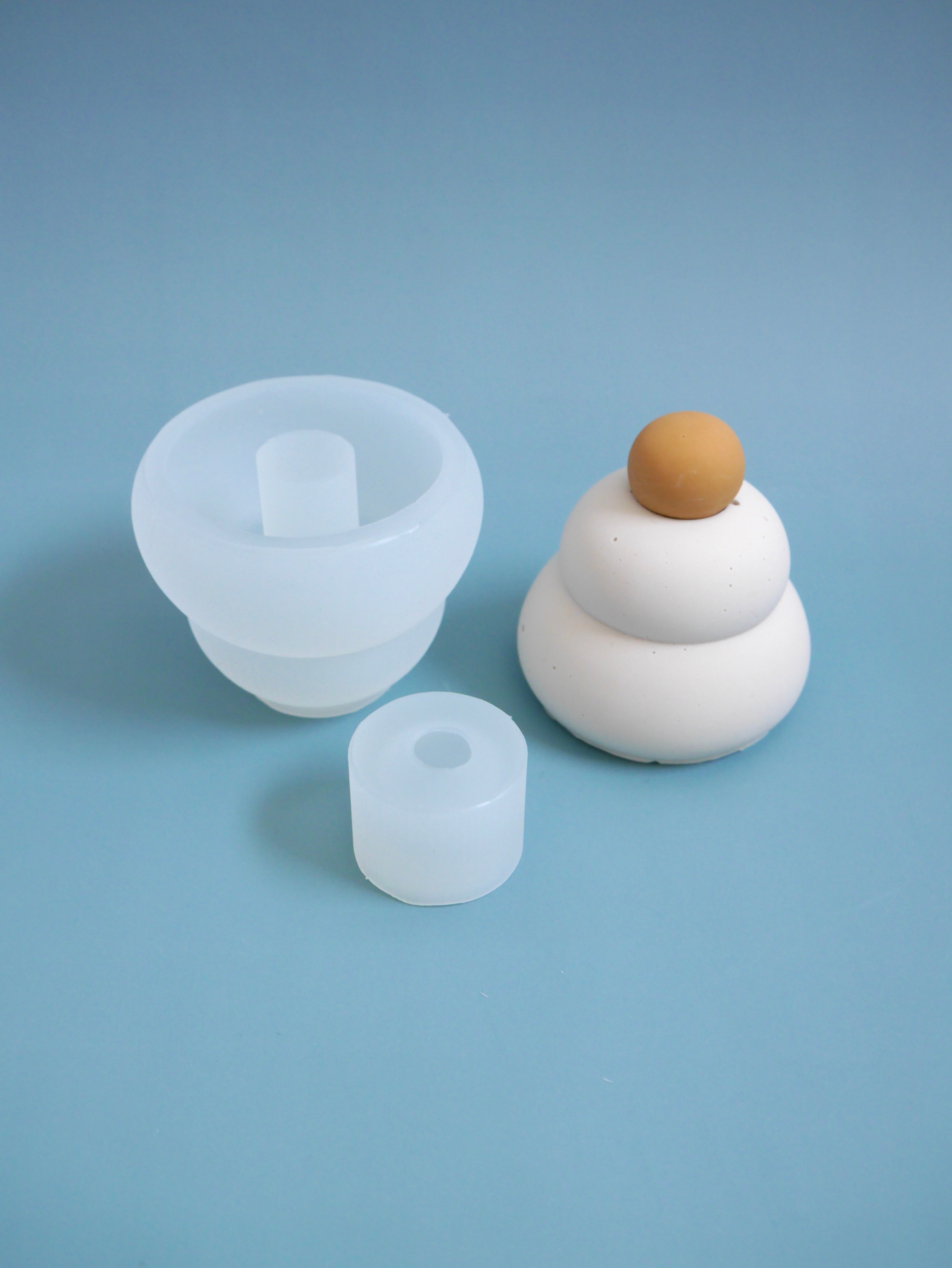 みき　鏡餅と橙　シリコンモールド（大・マット）セット 鏡餅モールド M (橙セット) – Mold shop LALA