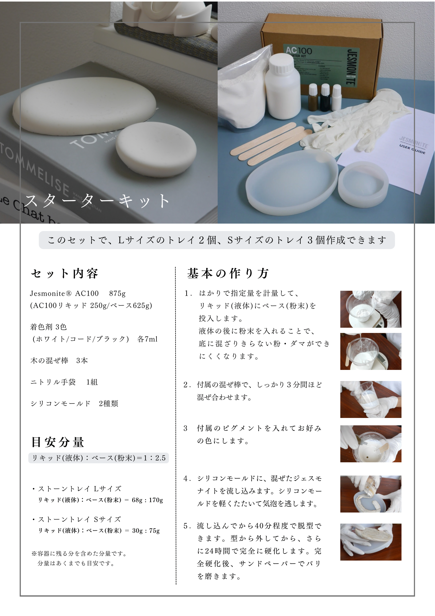 【送料無料】jesmonite ジェスモナイト スターターキット オリジナルデザインモールド2型セット