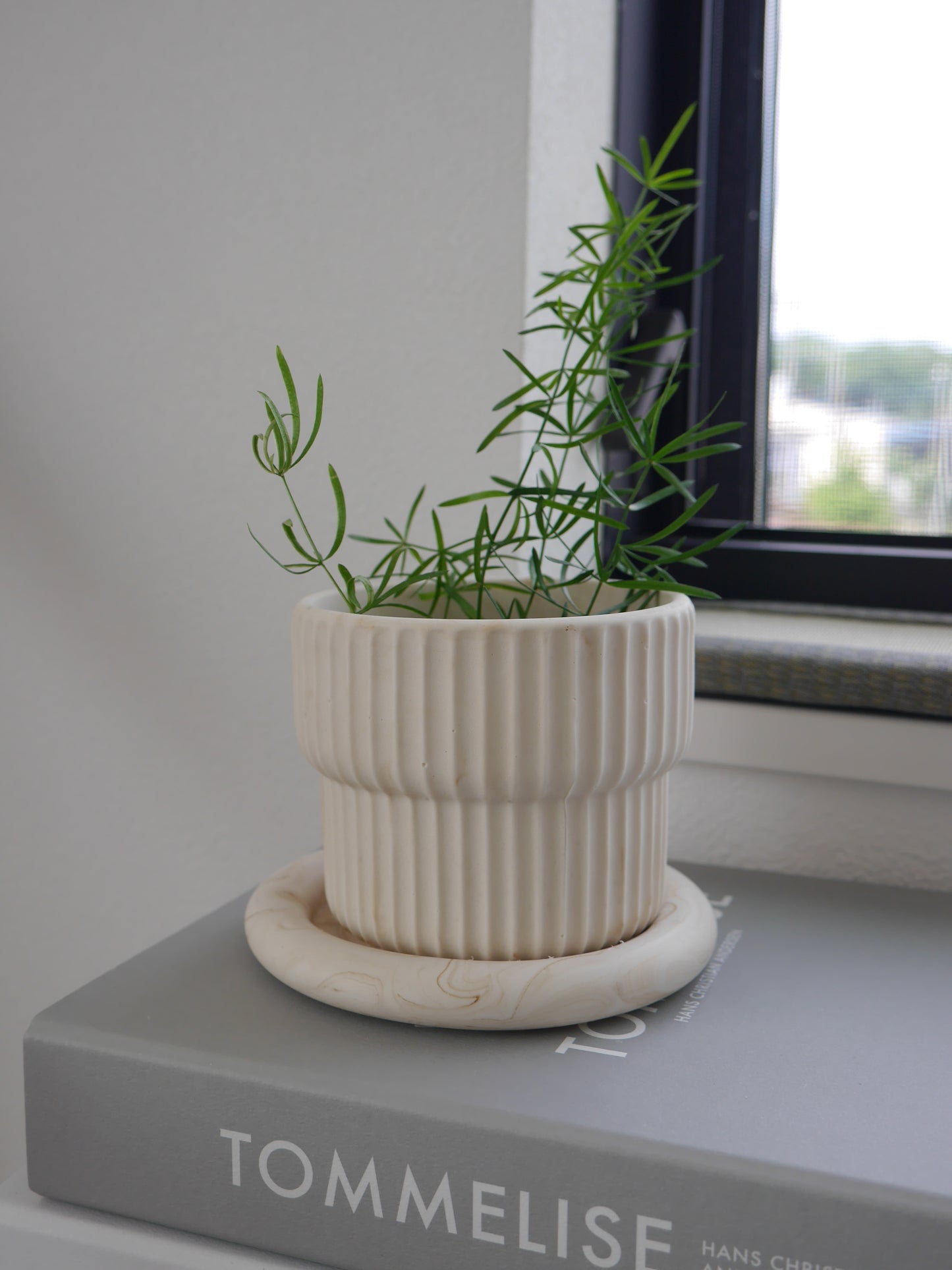 2-Way Plant Pot – M, Carved Groove Pattern