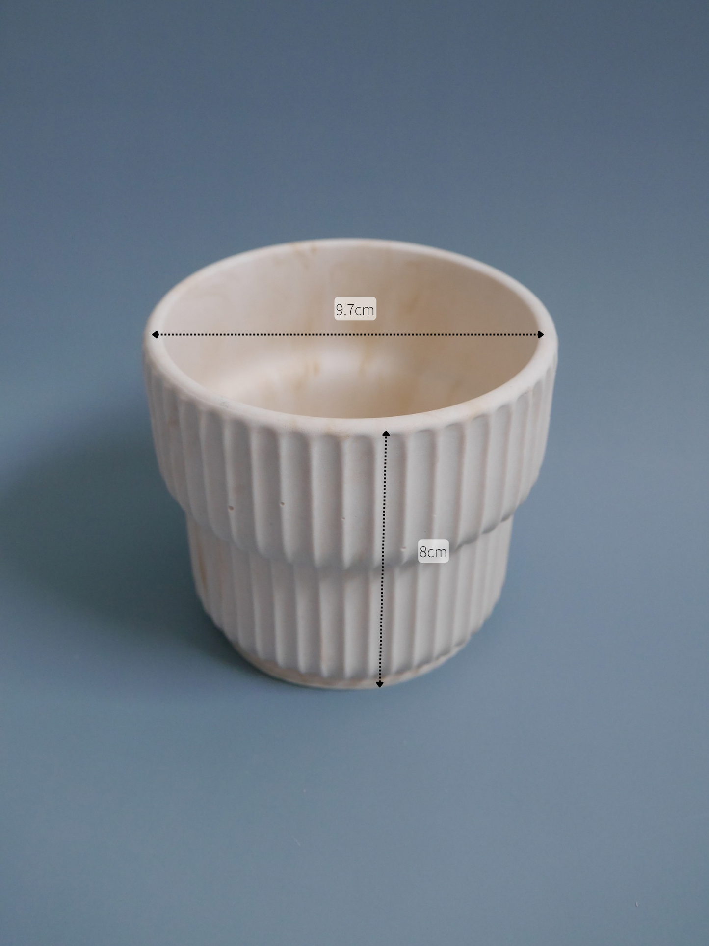 2-Way Plant Pot – M, Carved Groove Pattern