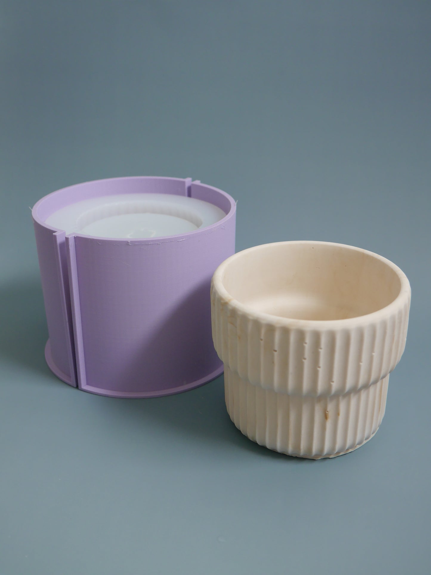 2-Way Plant Pot – M, Carved Groove Pattern